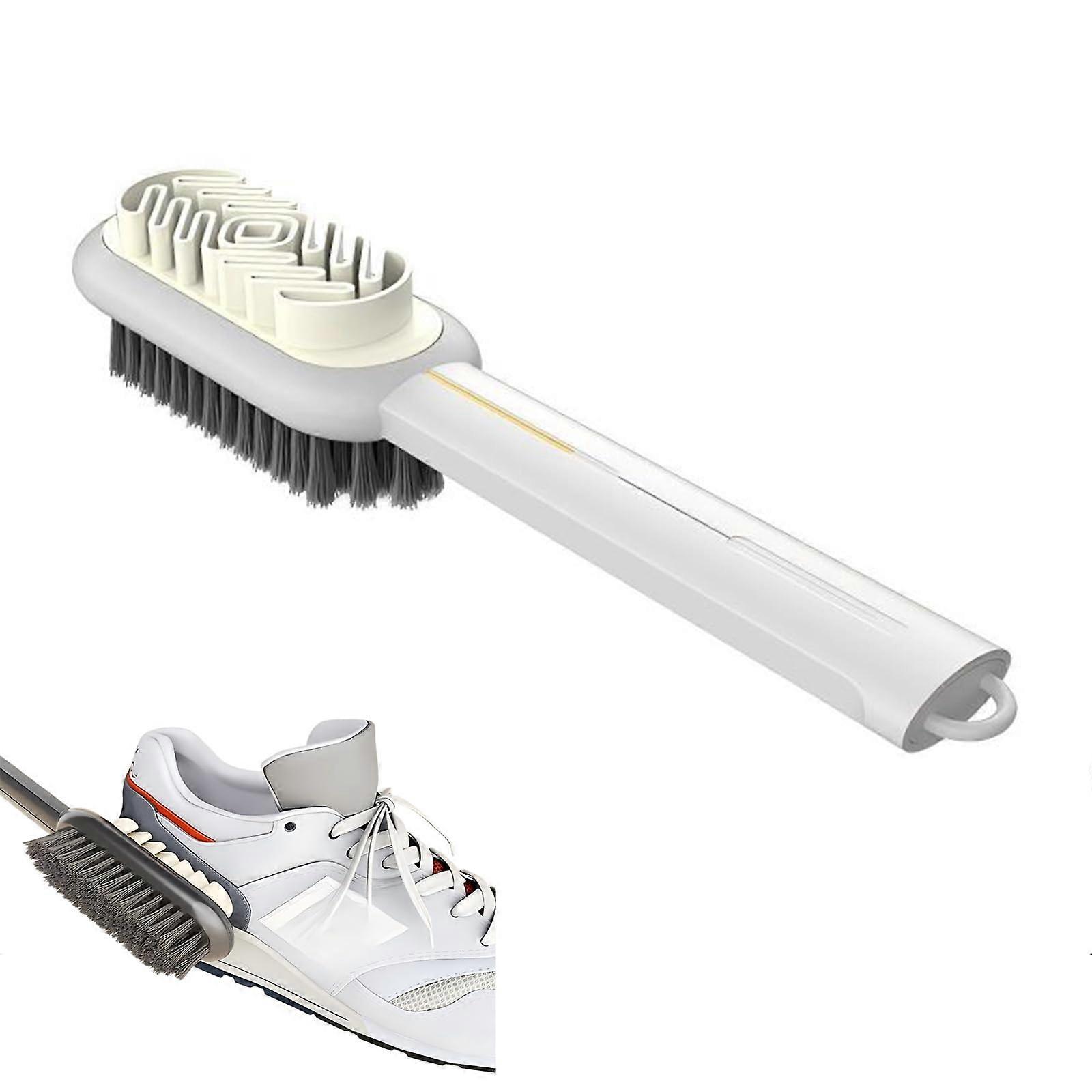 Suede Shoe Brush and Rubber Eraser Set for Nubuck Cleaning with Soft Bristles (White)