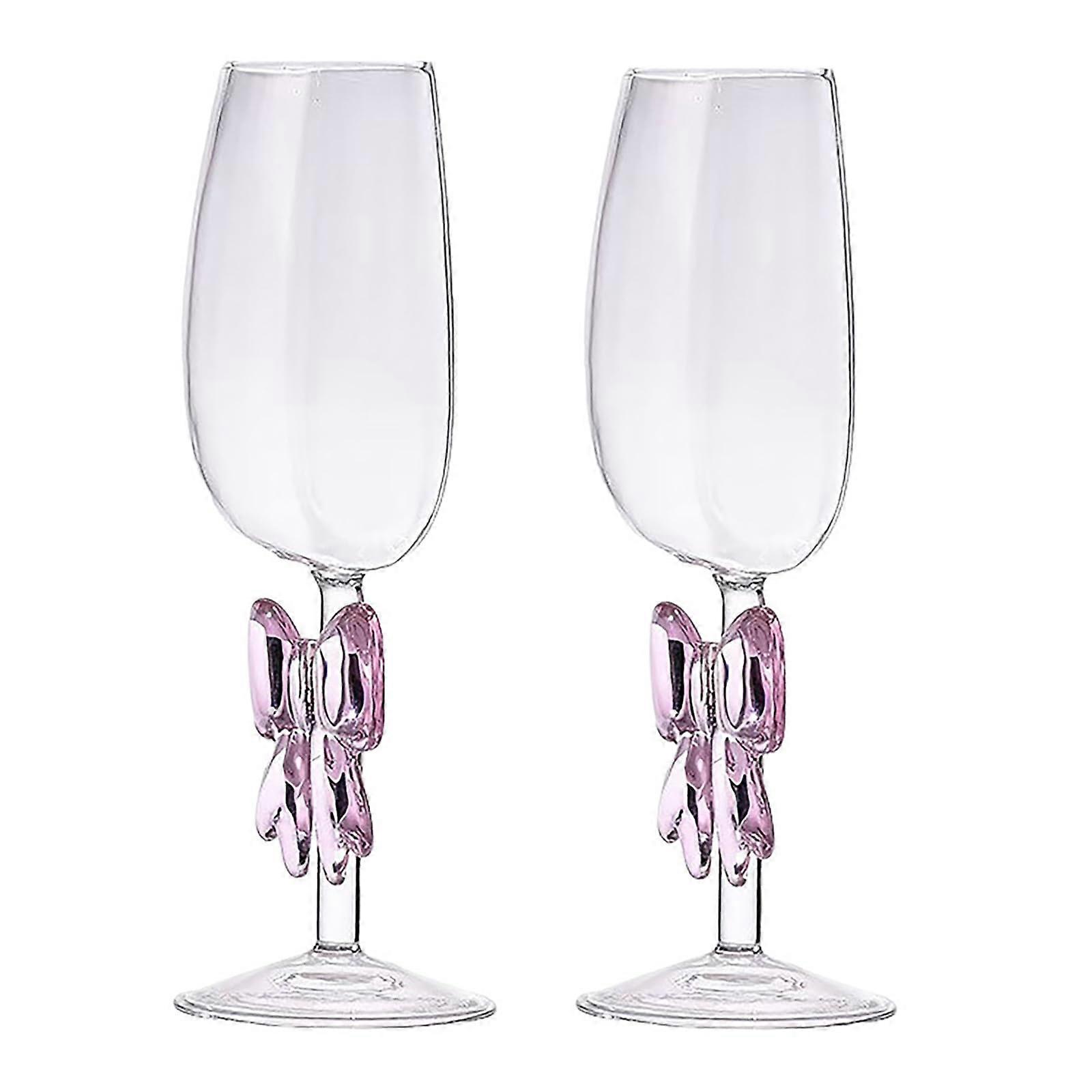 Cocktail Glasses Set of 2, Durable Borosilicate Martini Glasses with Elegant Bow Shape, HalfCup Design