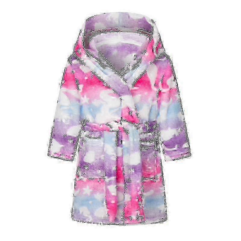 Pehmeä lasten kylpytakki pojille ja tytöille hupparilla ja sarjakuvaeläinsuunnittelulla