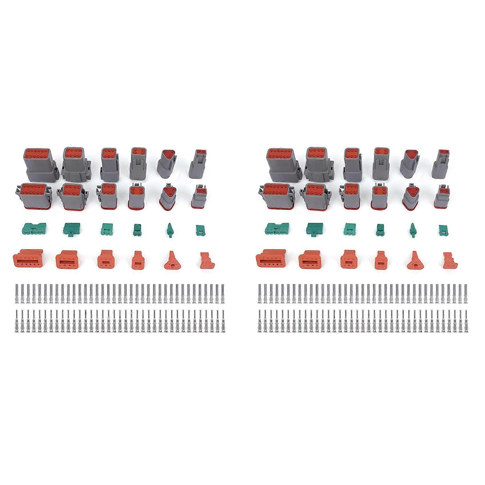 2X DT Series Connector Kit, 2 3 4 6 8 12 Pin Connector with Size 16 Stamped Contacts,Automotive Electrical Connector