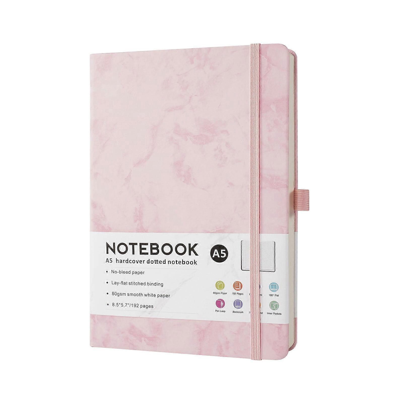 Yuseik Clearance Marble Elastic Band Notebook Pink Pink, Notebook, (Marble Pattern A5 Notebook*1)