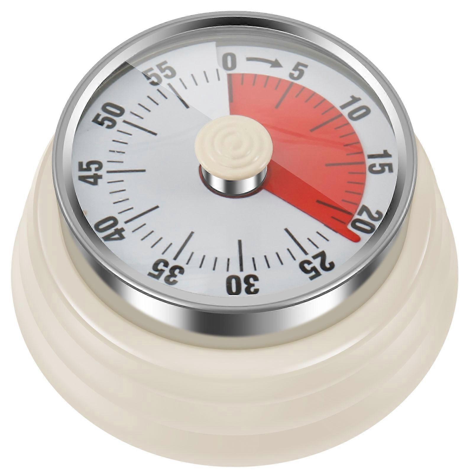 Grusce Mechanical Timer, Easy Read Vintage Cooking Timer with Magnetic Back & Loud Ring, No Battery, 60 Min Countdown, Compatible with All Kitchens