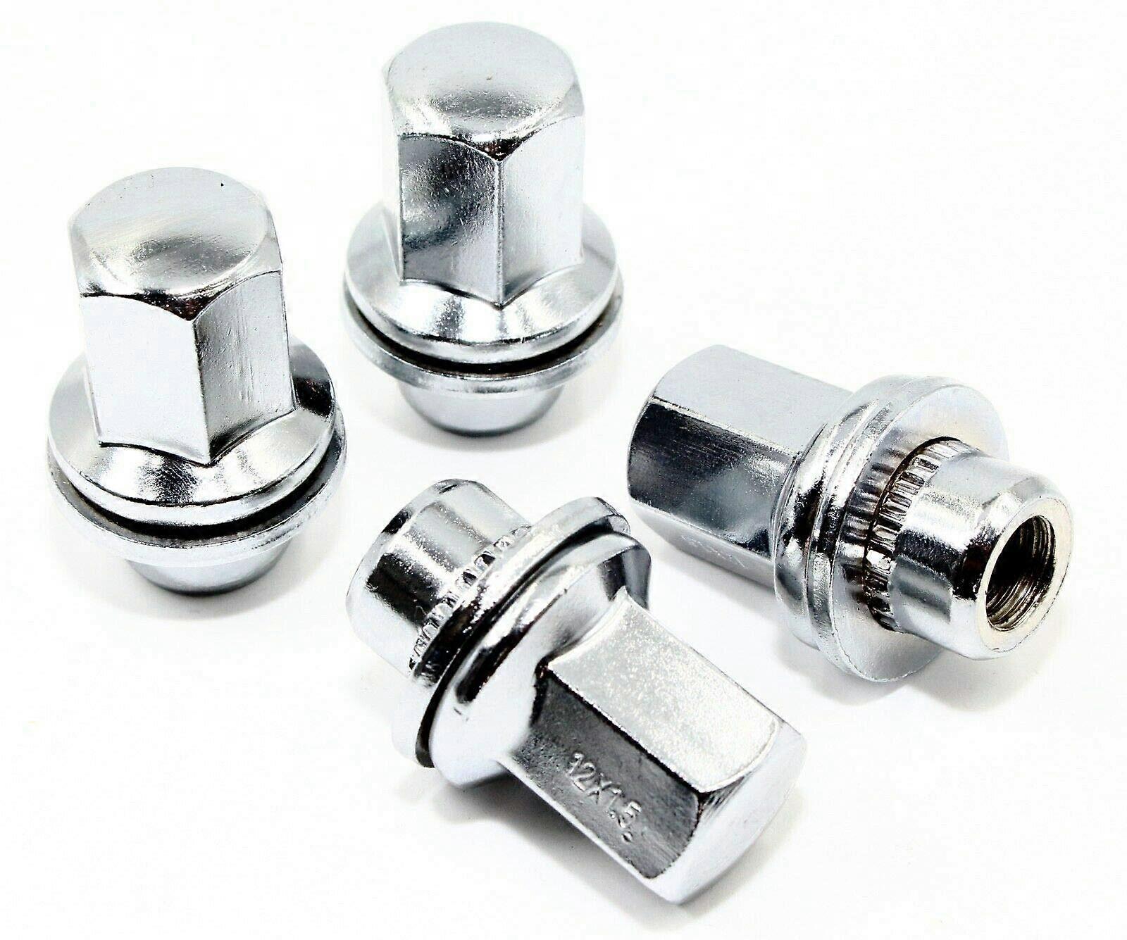 Set of 20 Chrome Lug Nuts 12x1.5mm Mag Seat with Washer OEM Factory Style Fit for Jaguar