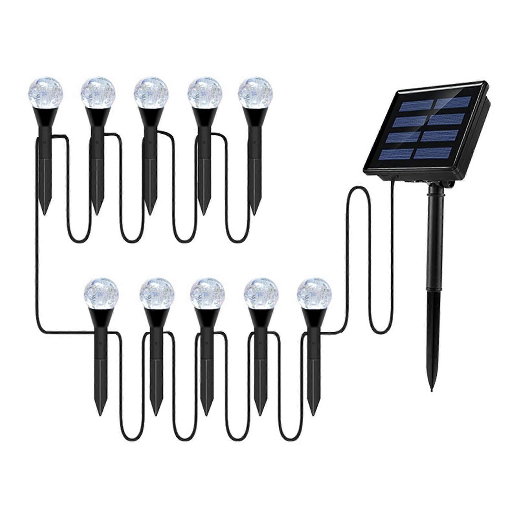 10 in 1 Solar Outdoor Lights with 8 Modes Waterproof LED Garden Path and Landscape Lighting