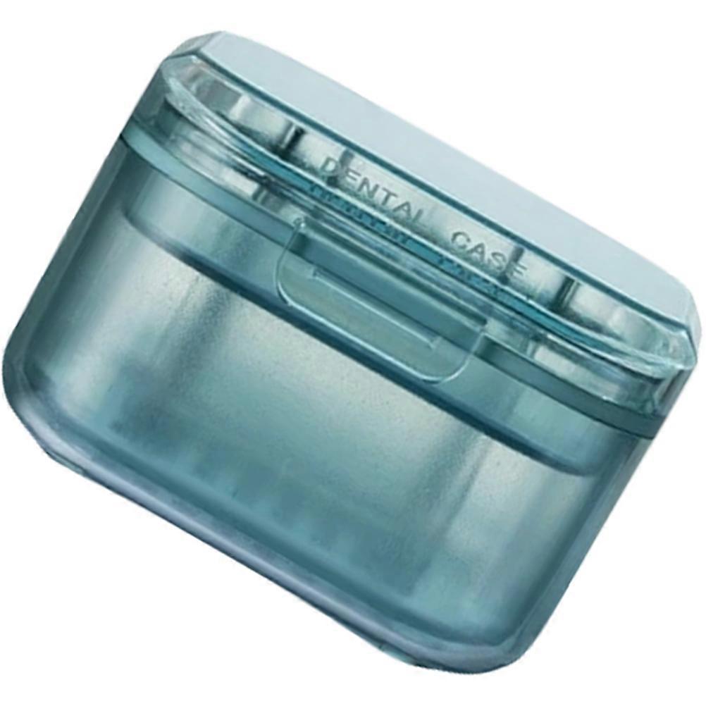 Blue Retainer Case for Denture Storage with Portable 3Pcs Set