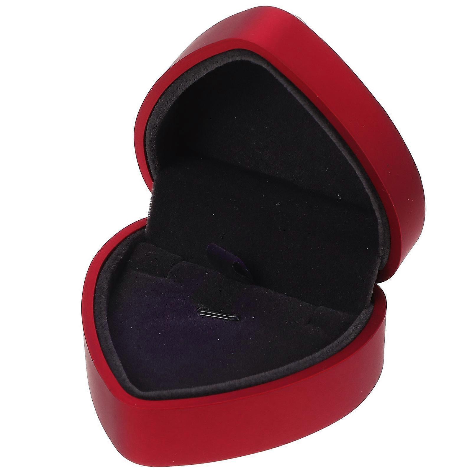 LED Light Plastic Jewelry Box Heart Shape for Storage