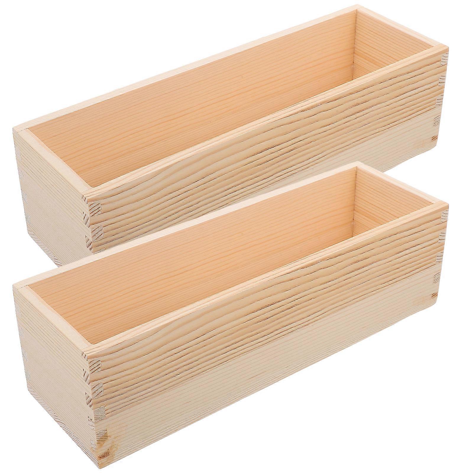 Mold For Soap Making Diy Users Wooden Frame Design Rectangular Beige 11×3.5×3.1in Soap Making 2Pcs