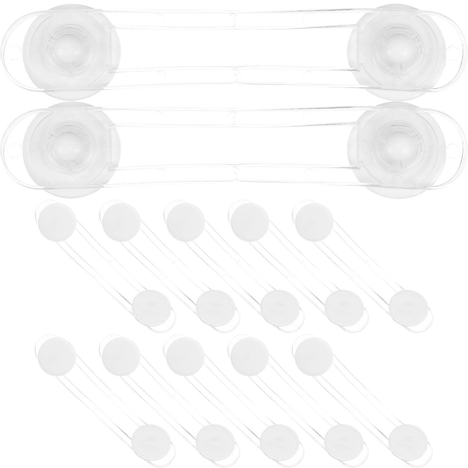 Child Fridge Lock Baby Proof Locks with No Drilling 12Pcs Transparent Design