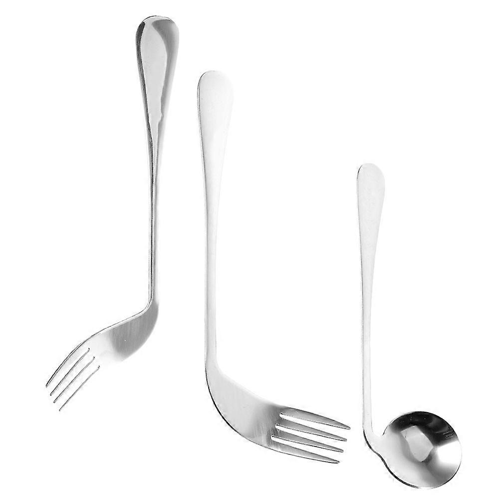 Adaptive Utensils for Elderly Spoon and Fork Designed to Assist Self Feeding 1Set