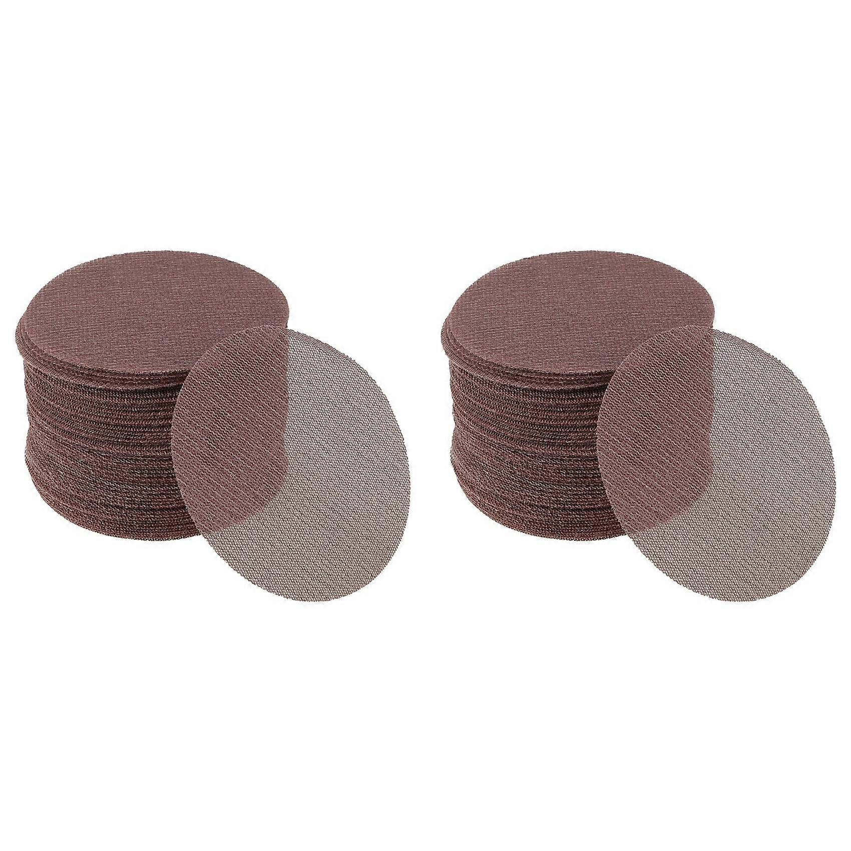100 Pcs 5 Inch Abranet Sanding Mesh Anti-Clog Hook Loop Dust Free Net Sandpaper 400 Grit Brown Aluminum Oxide