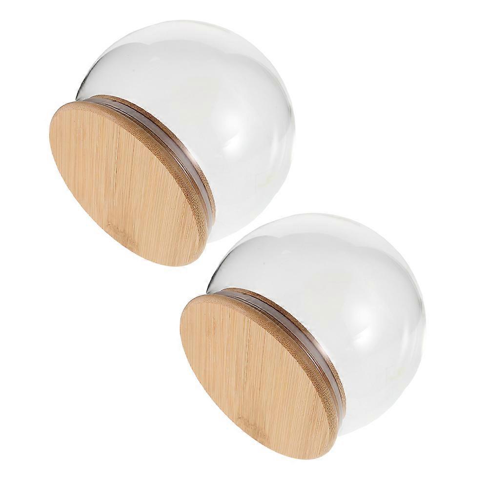 Decorative Snow Globe Dome Transparent Glass for 2Pcs Keepsake Display