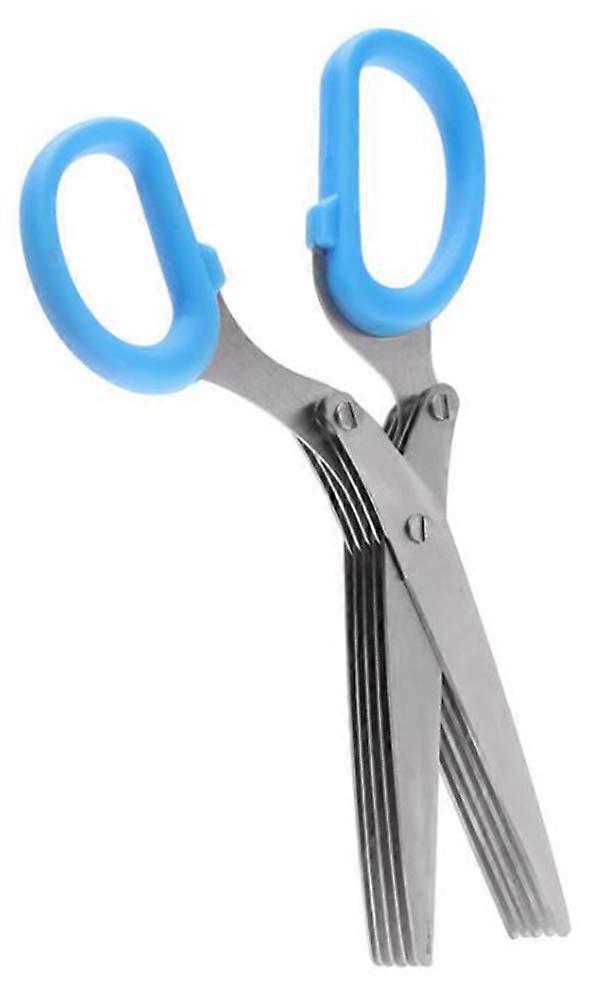 Stainless Steel Herb Scissors with FiveLayer Precision Cutting, Ergonomic Grip, Dishwasher Safe