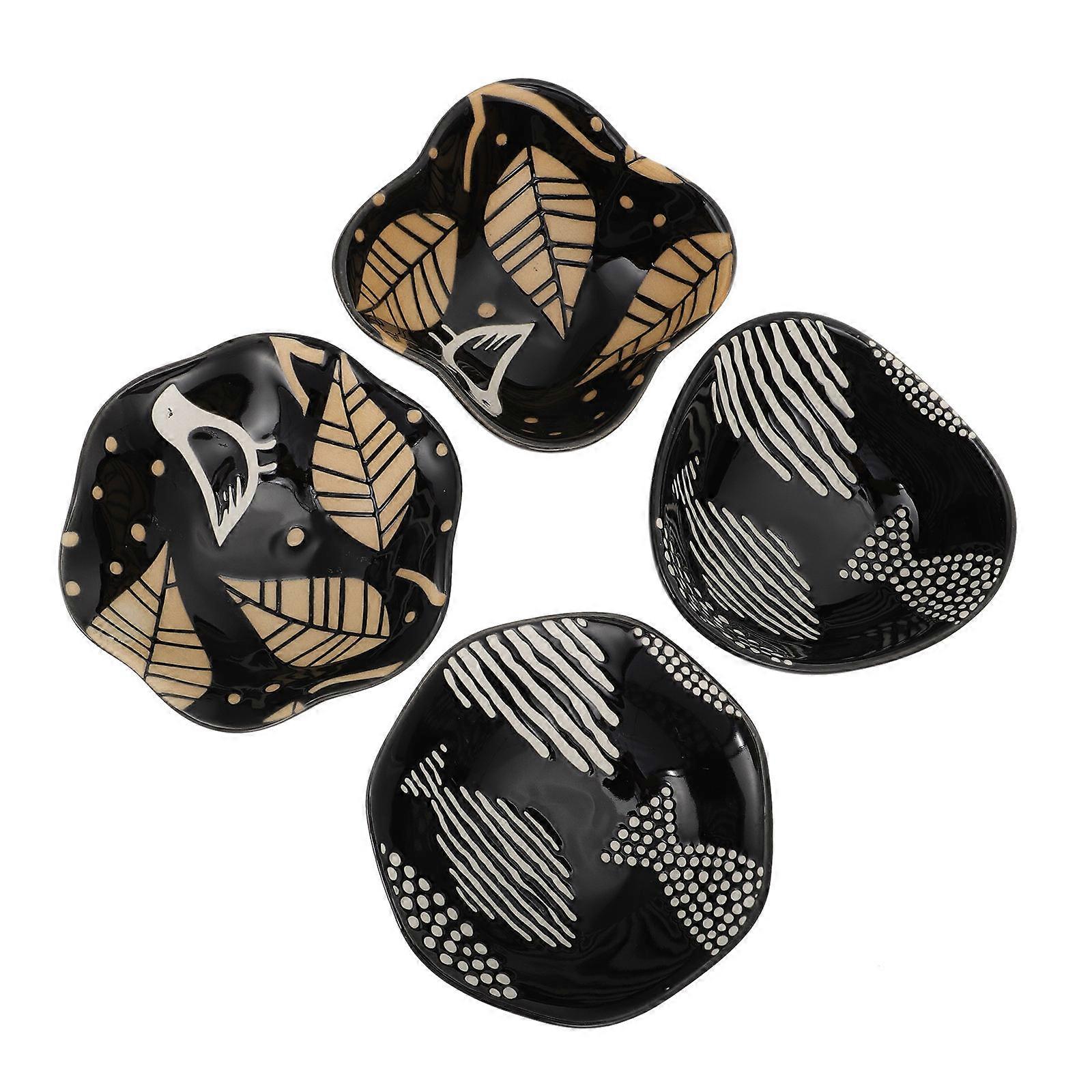 Ceramic Appetizer Plate for Home Use with 4Pcs White Dish Set