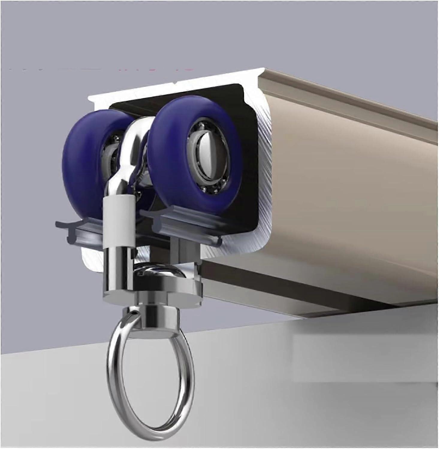 Heavy Duty Curtain Track with Hooks, 28ft Gold Aluminum Ceiling Rail, Smooth Glide Cuttable Design