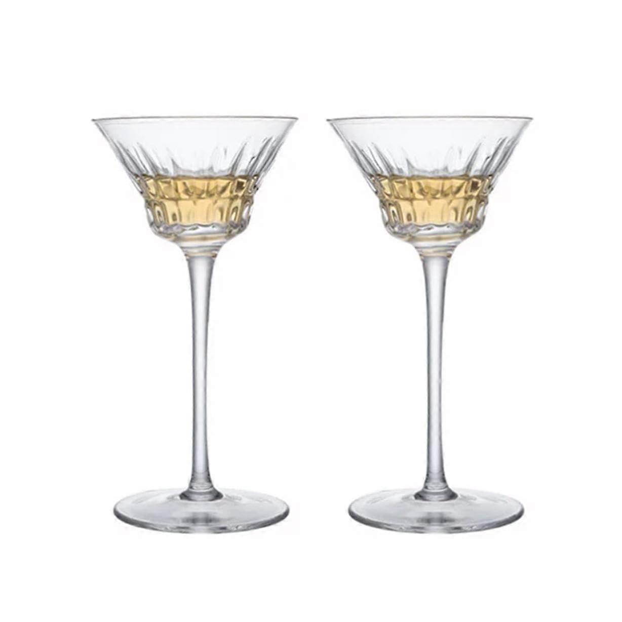 Crystal Wine Glasses Set of 2, Elegant Long Stem for Red and White Wine, 110ml Home Bar Use