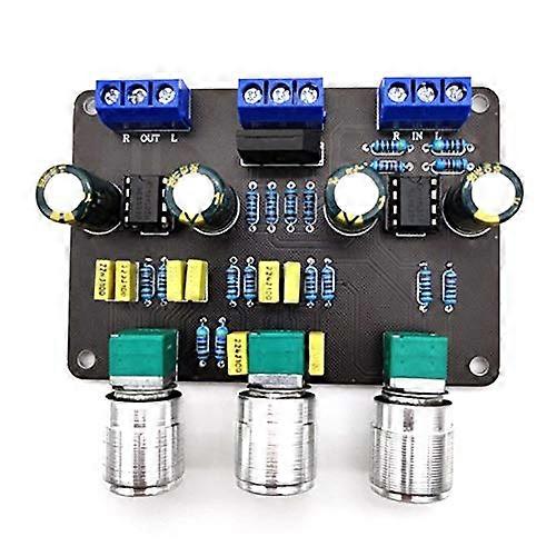 Dual Stereo Preamplifier Board with Treble Bass Tone Control for HiFi Audio Equalizer