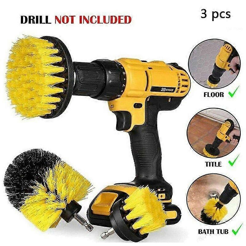 3 pcs Scrubber Brush Set Drill Brush Drill Brush Attachment Kit Drill Cleaning