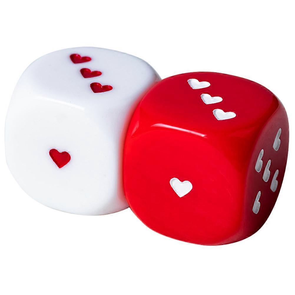 Party Props Game 2Pcs Acrylic Heart Pattern Dices for Playing