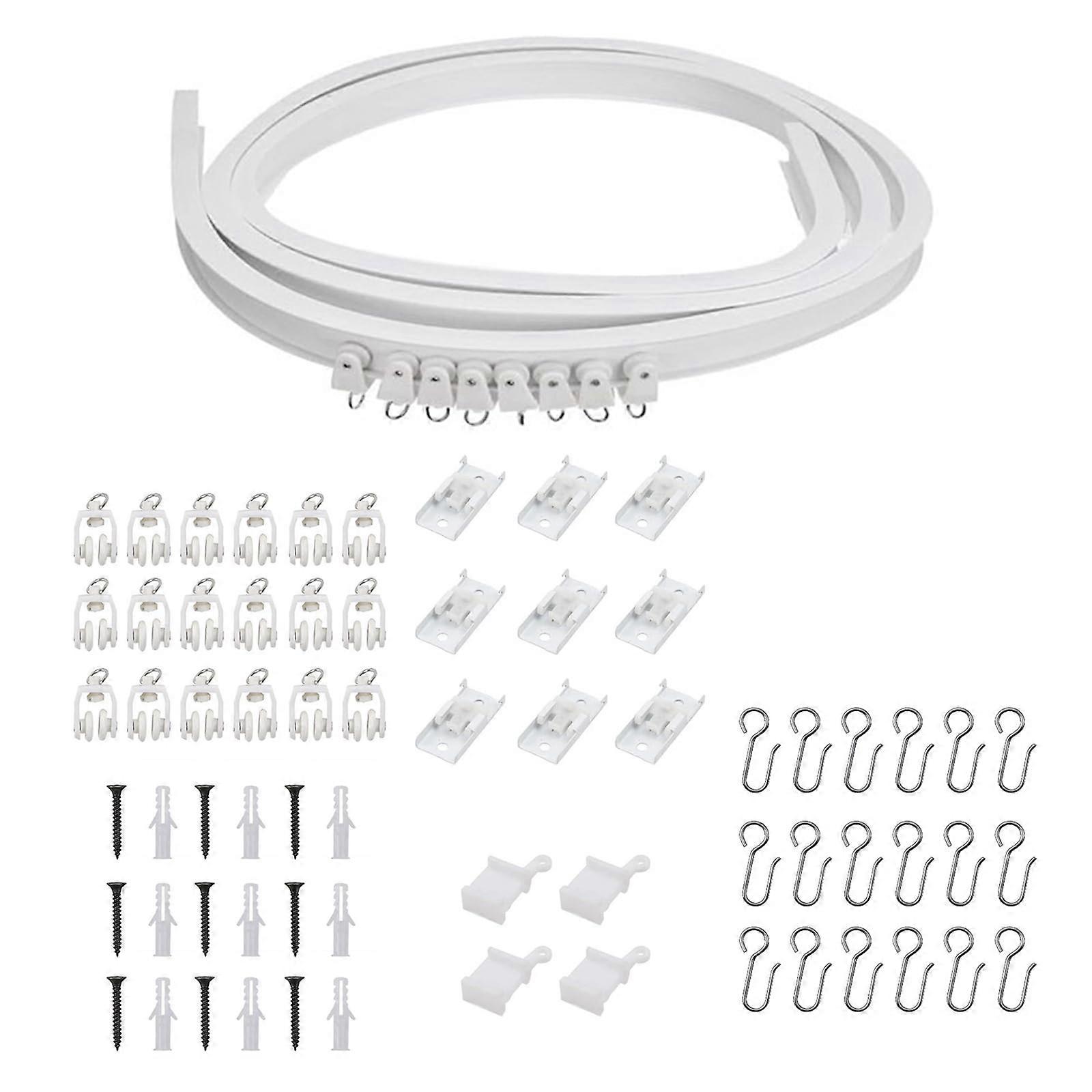 Flexible Ceiling Curtain Track 3 Meter with Hooks for Room Divider and Smooth Glide Operation