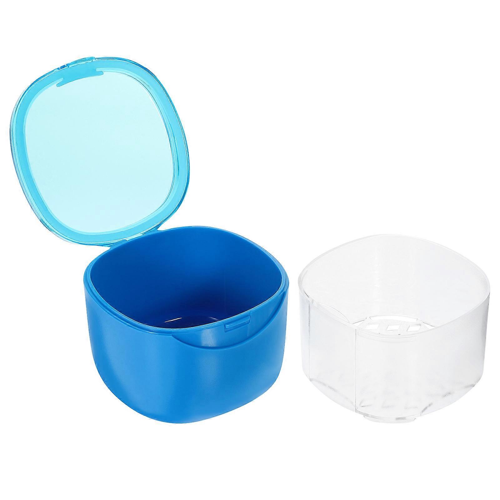 Denture Cleaning Box Portable Denture Box for Retainer Storage Pc Material