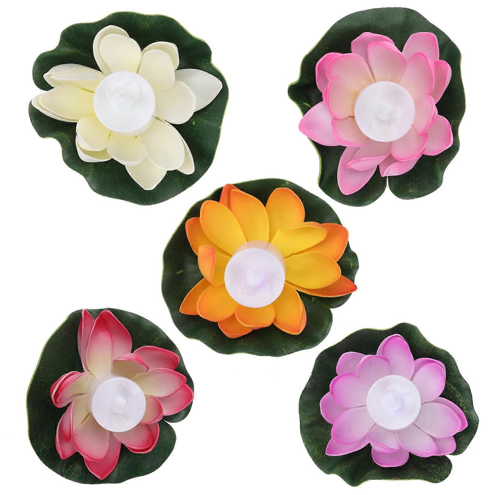 Lotus LED Lotus for Decoration 5Pcs Assorted Color
