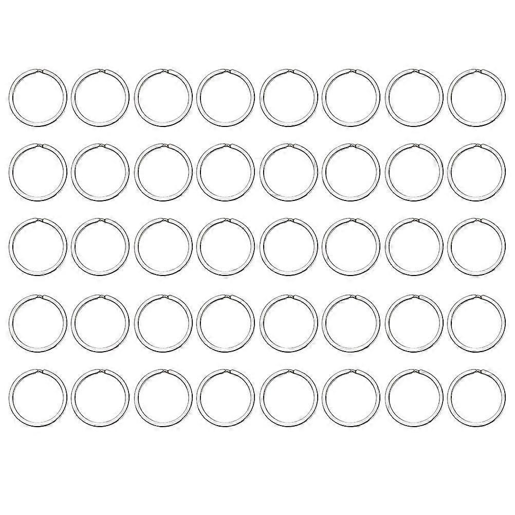 120Pcs Flat Metal Key Rings Silver for DIY Craft Projects