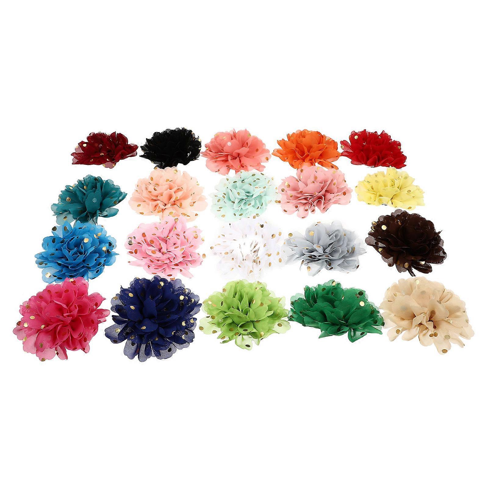 Pet Collar Flowers Featuring Puppy Collar Chiffon Decor for 20Pcs Assorted