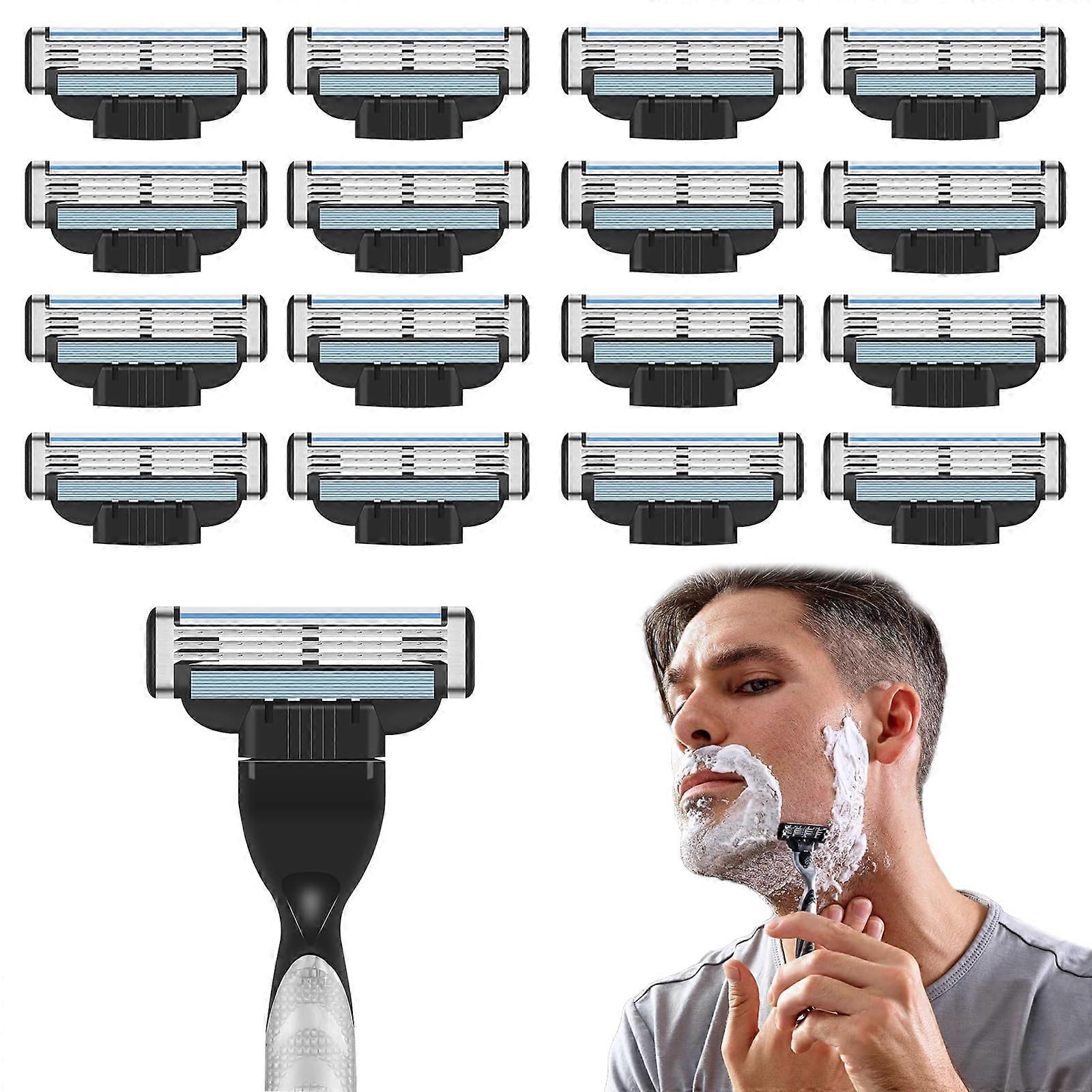 Razor Blades Refills 16 Pack Triple Blade Precision Smooth Shave for Gillette Mach 3 Men