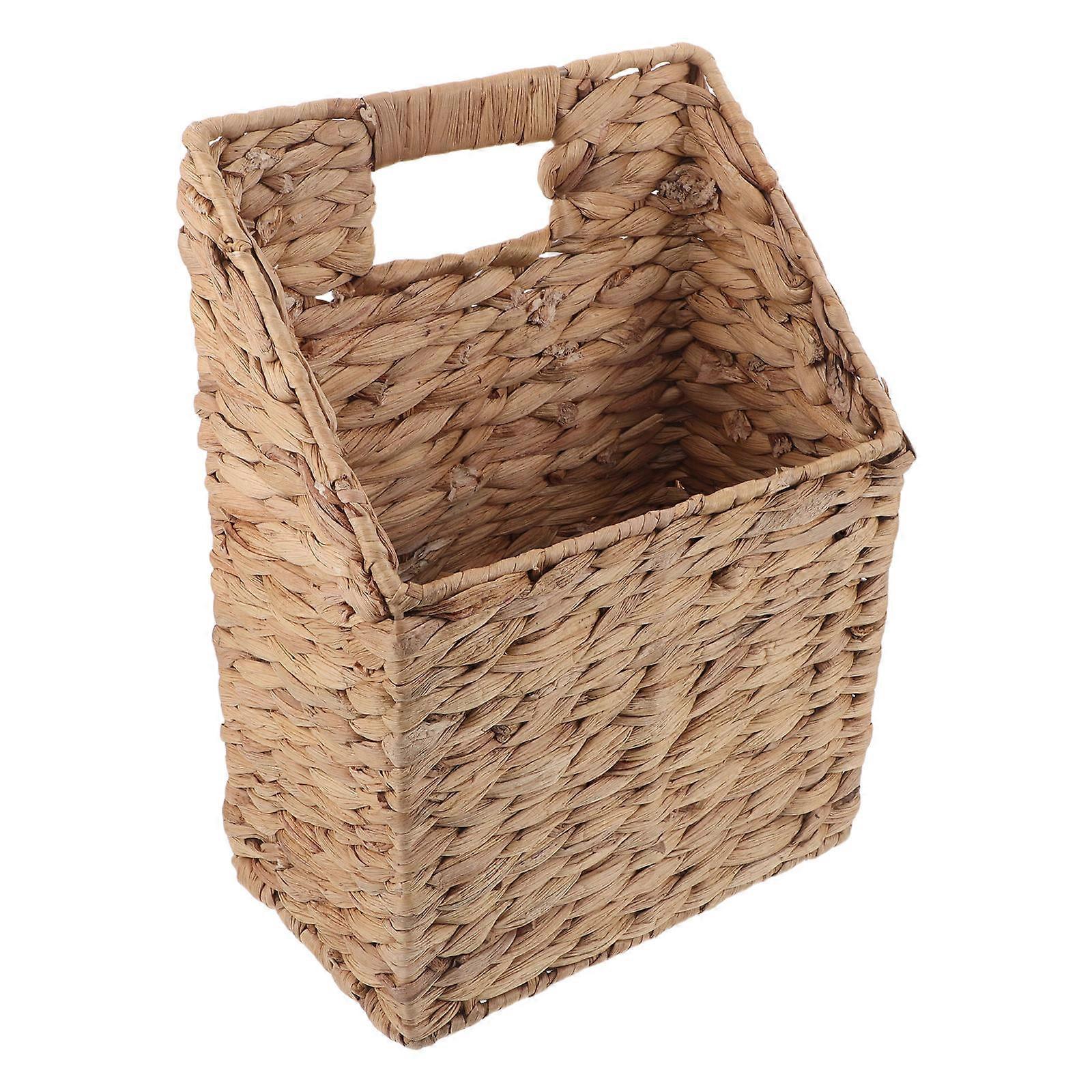 Khaki Hanging Wicker Basket for Storage and Home Use