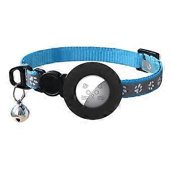 For AirTag Tracker Silicone Protective Cover Paw Print Reflective Pet Collar Strap with Bell