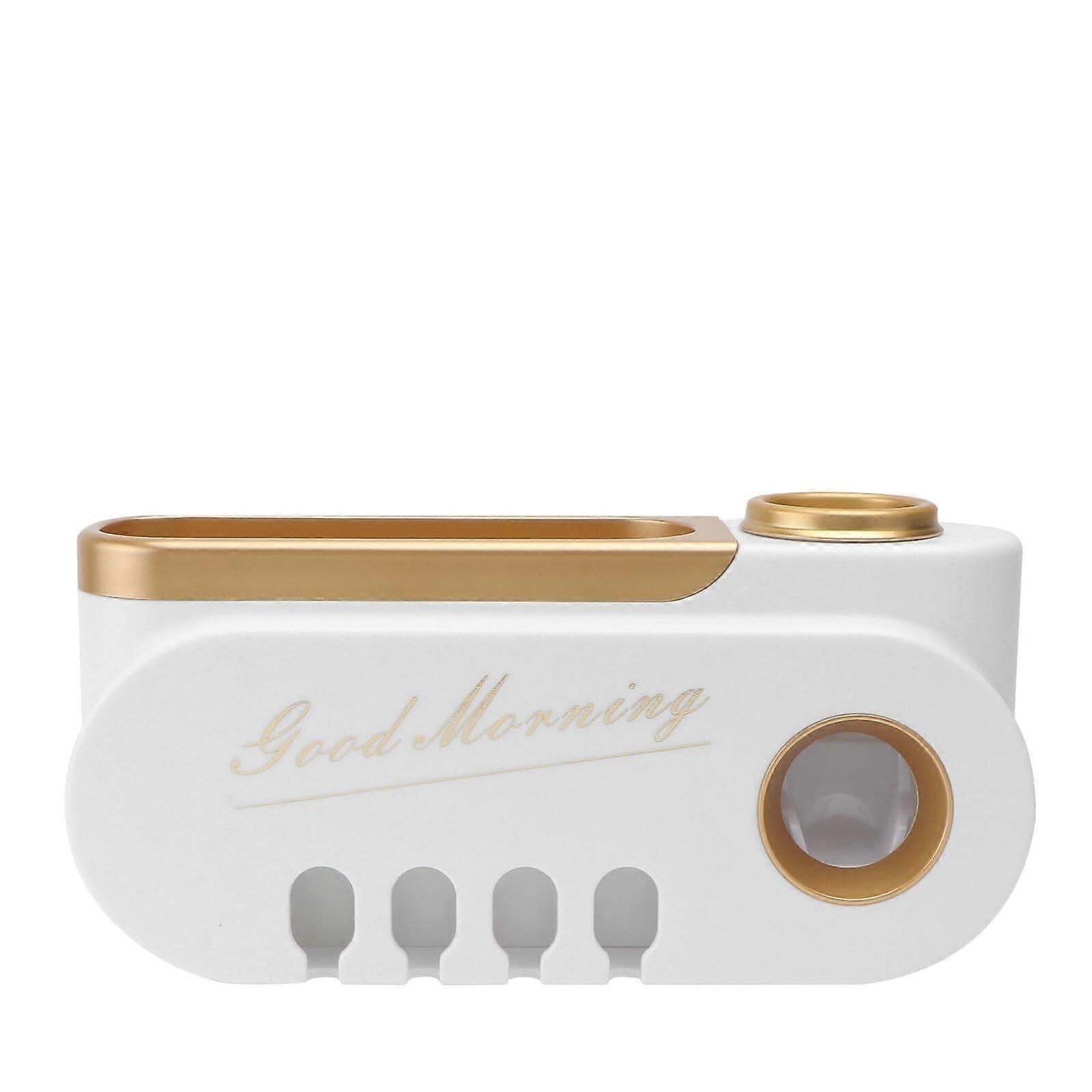 Bathroom Wall Organizer SelfAdhesive Toothbrush and Toothpaste Holder Space Saver Shelf