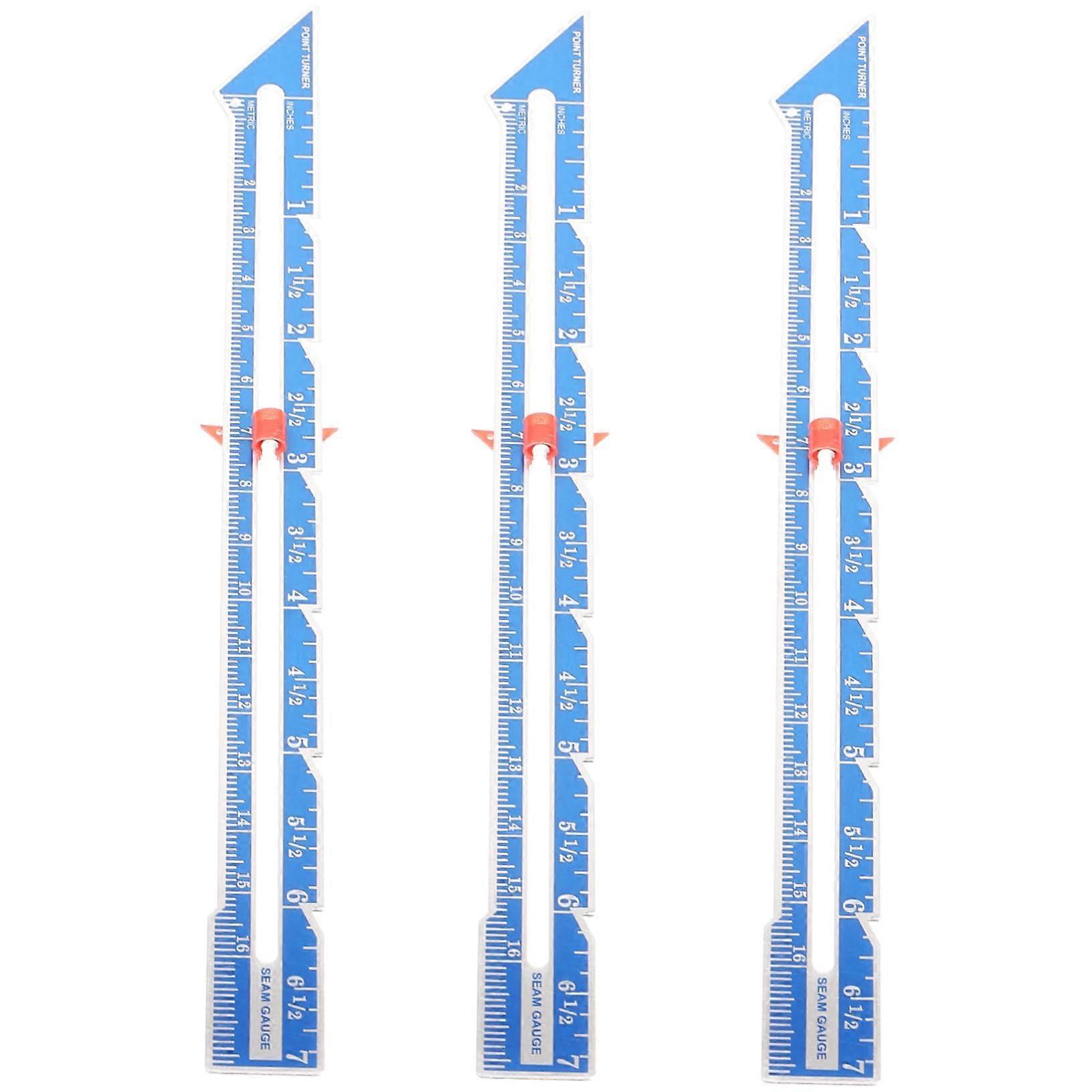 Aluminum Sewing Gauge Ruler Set with Sliding Marker for Precise Patchwork Quilting and Seams