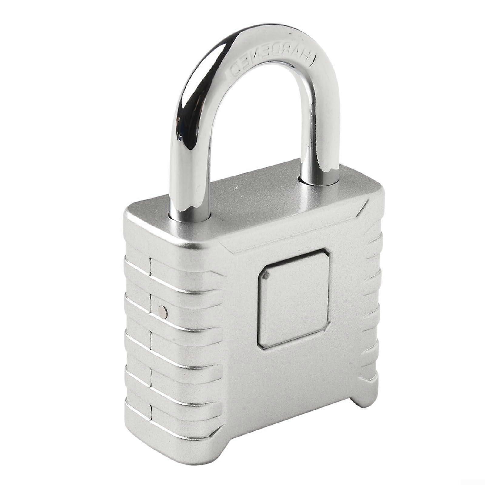Combination Padlock 4 Digit Waterproof Outdoor Zinc Alloy Security Lock for Gates Silver