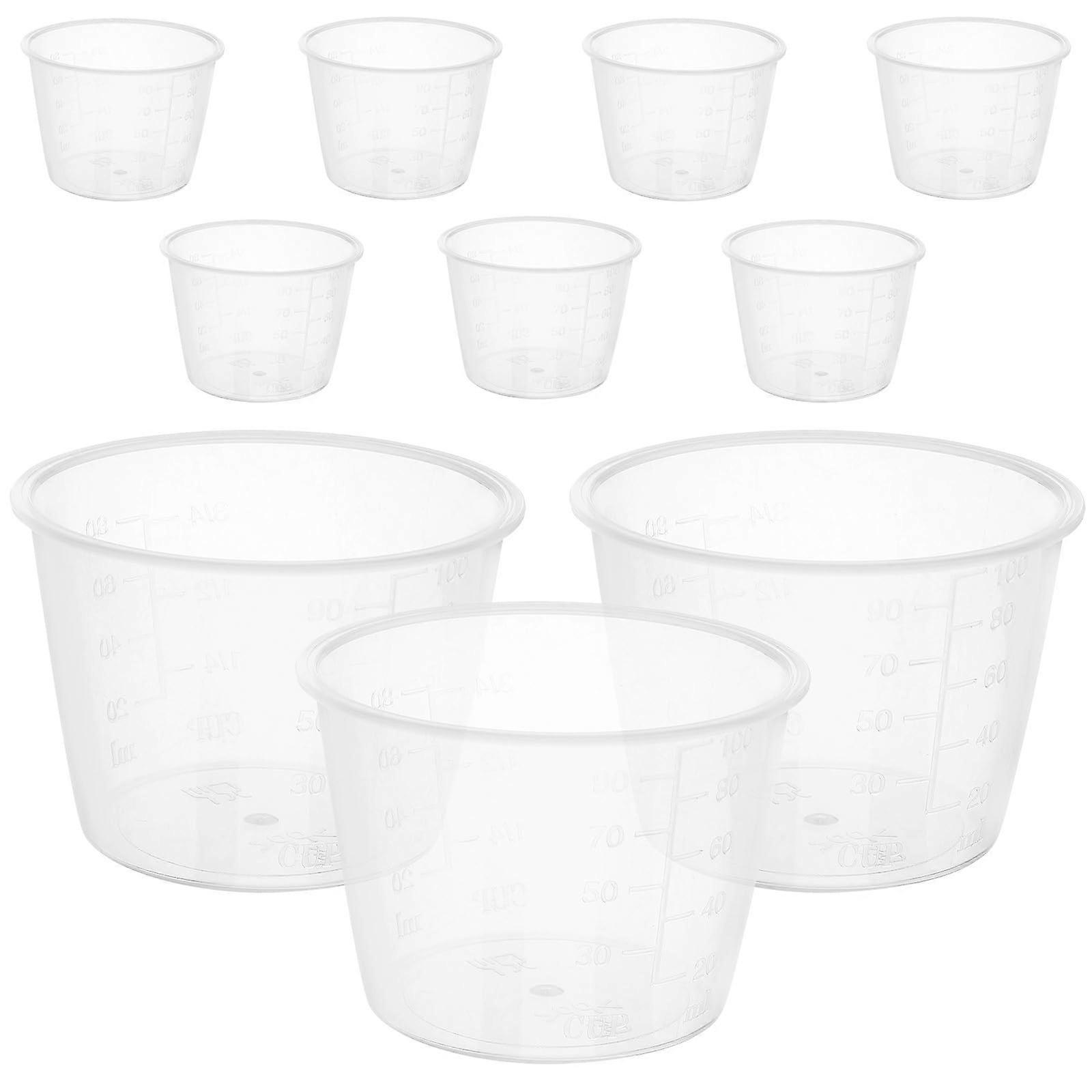 10pcs 80ml Plastic Rice Measuring Cups with Accurate Marks Wide Mouth Stackable for Cooking