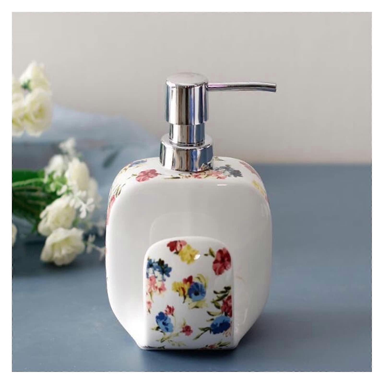 Ceramic Soap Dispenser with Elegant Design for Bathroom and Kitchen, MultiFunctional Liquid Storage
