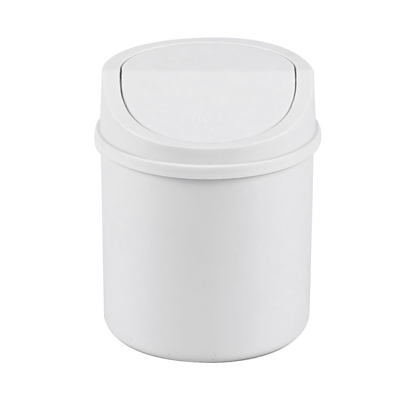 Mini Desktop Trash Can with Lid, 0.5 Gallon Small Garbage Bin for Office, Compact Black Design