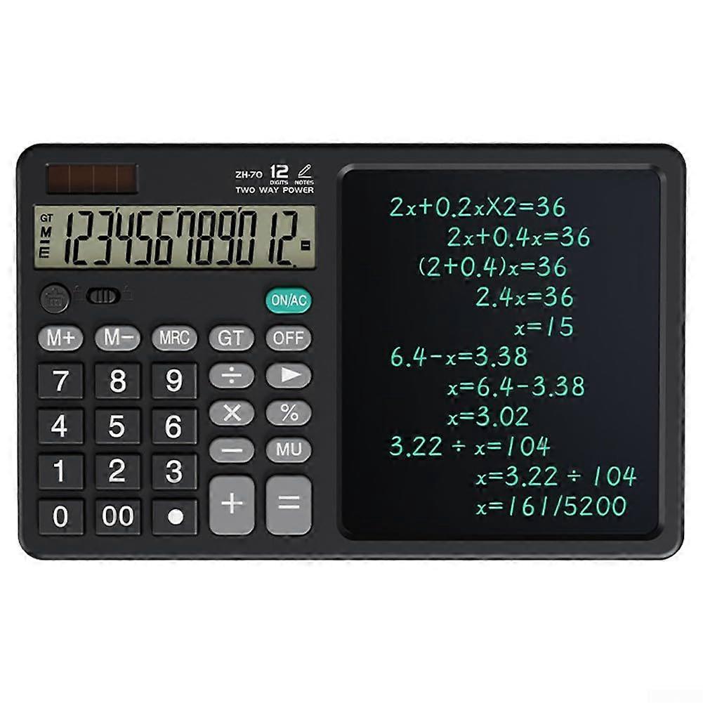 Handwriting Calculator Tablet with Bright Display and OneTouch Erase for Work and Study Black