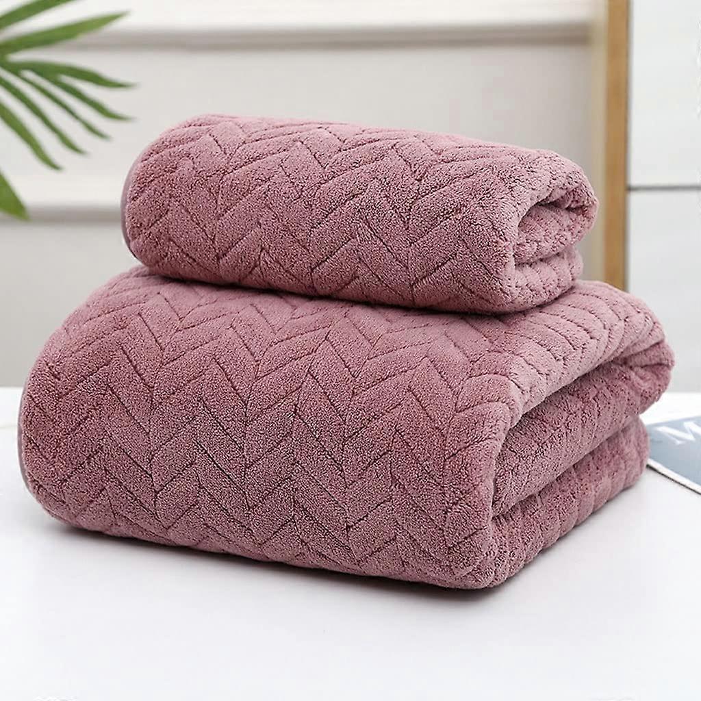 Microfiber Bath Towel Set 2 Pcs Quick Dry Nordic Solid Color Soft Absorbent Towels for Couples