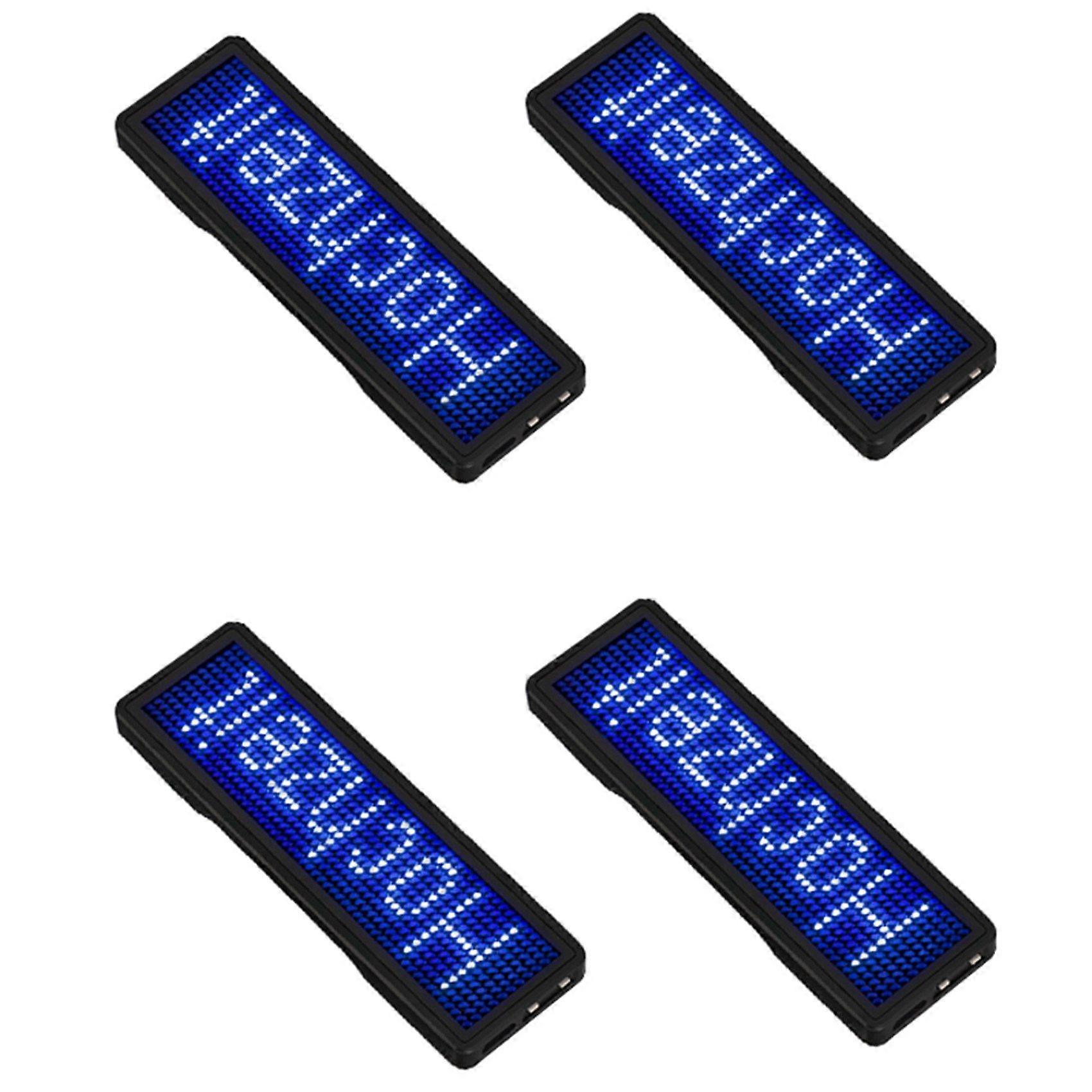 4X Bluetooth LED Name Badge Rechargeable Light Sign DIY Programmable Scrolling Message Board Display LED,Type 5
