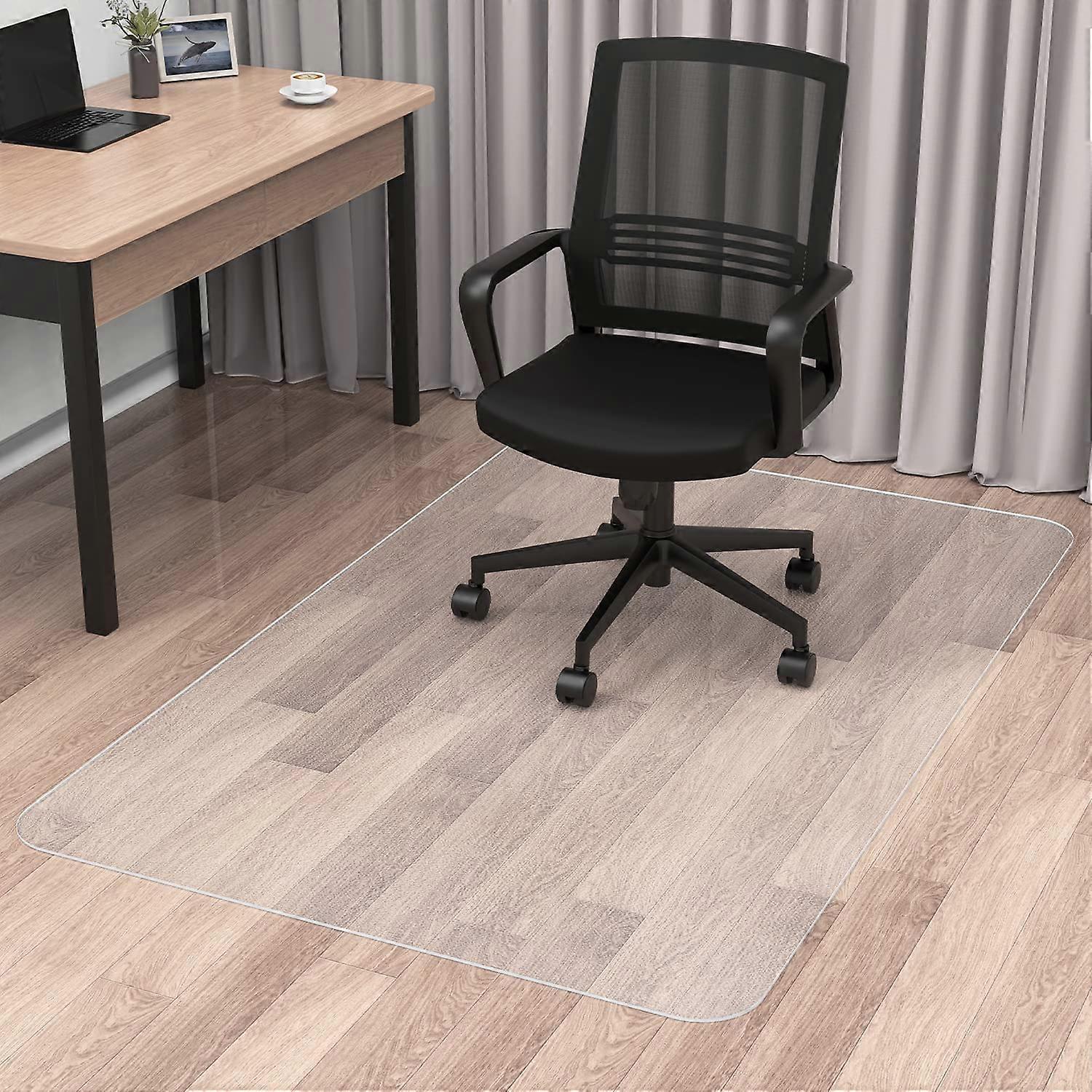 Office Chair Mat for Hardwood Floors, Clear PVC Rectangular AntiSkid Protector, 39x47in