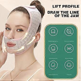 Slimming Face Bandage, Tightening V-Face Lifting Chin, Pink, Sleep Shaping Mask