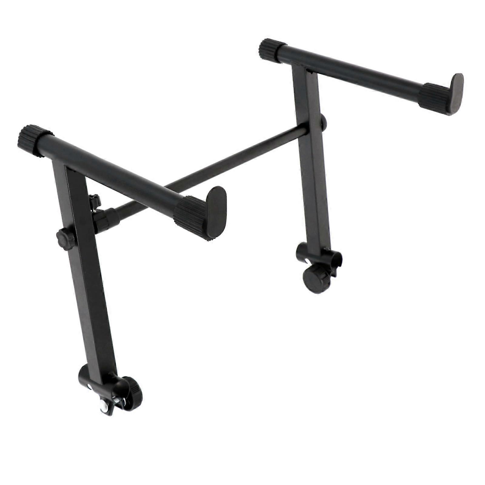 Adjustable Double Keyboard Stand with Two Tier Design, DoubleBraced Metal Frame for Stability