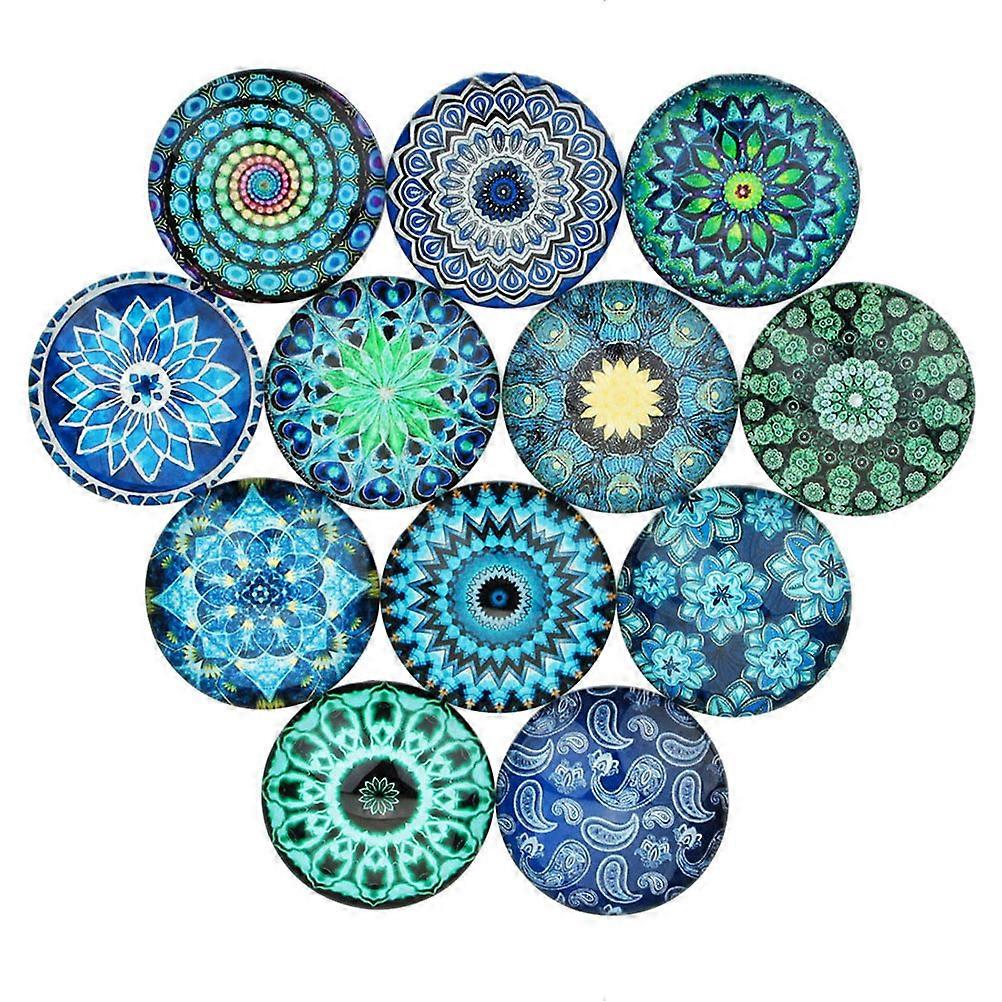 Glass Time Gemstone Cover for Decoration Blue Round Dome 40Pcs Colored Pattern