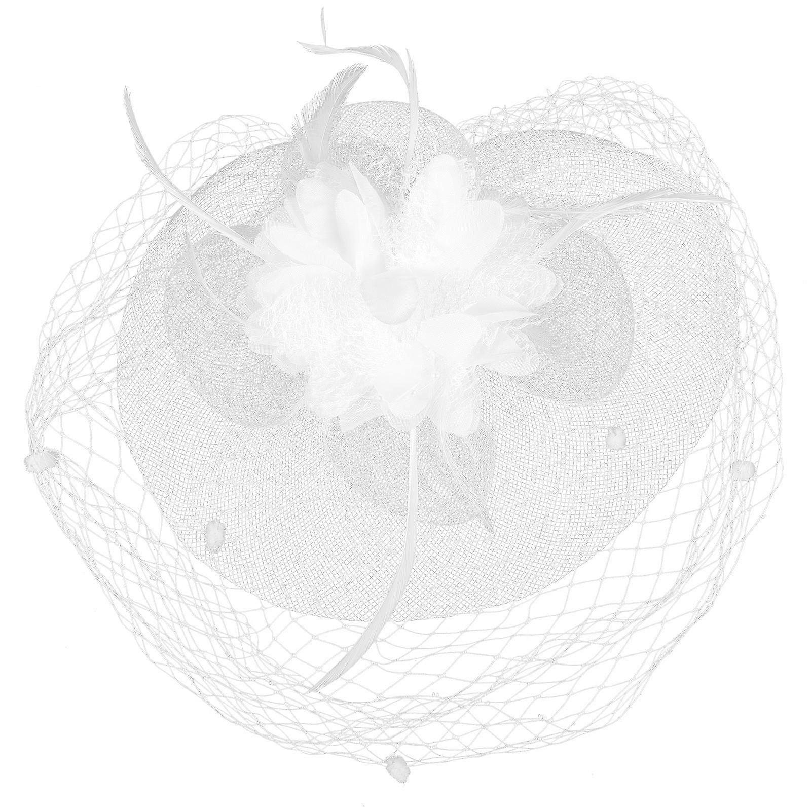 Fascinatorhatt til pynt med netting og blomster