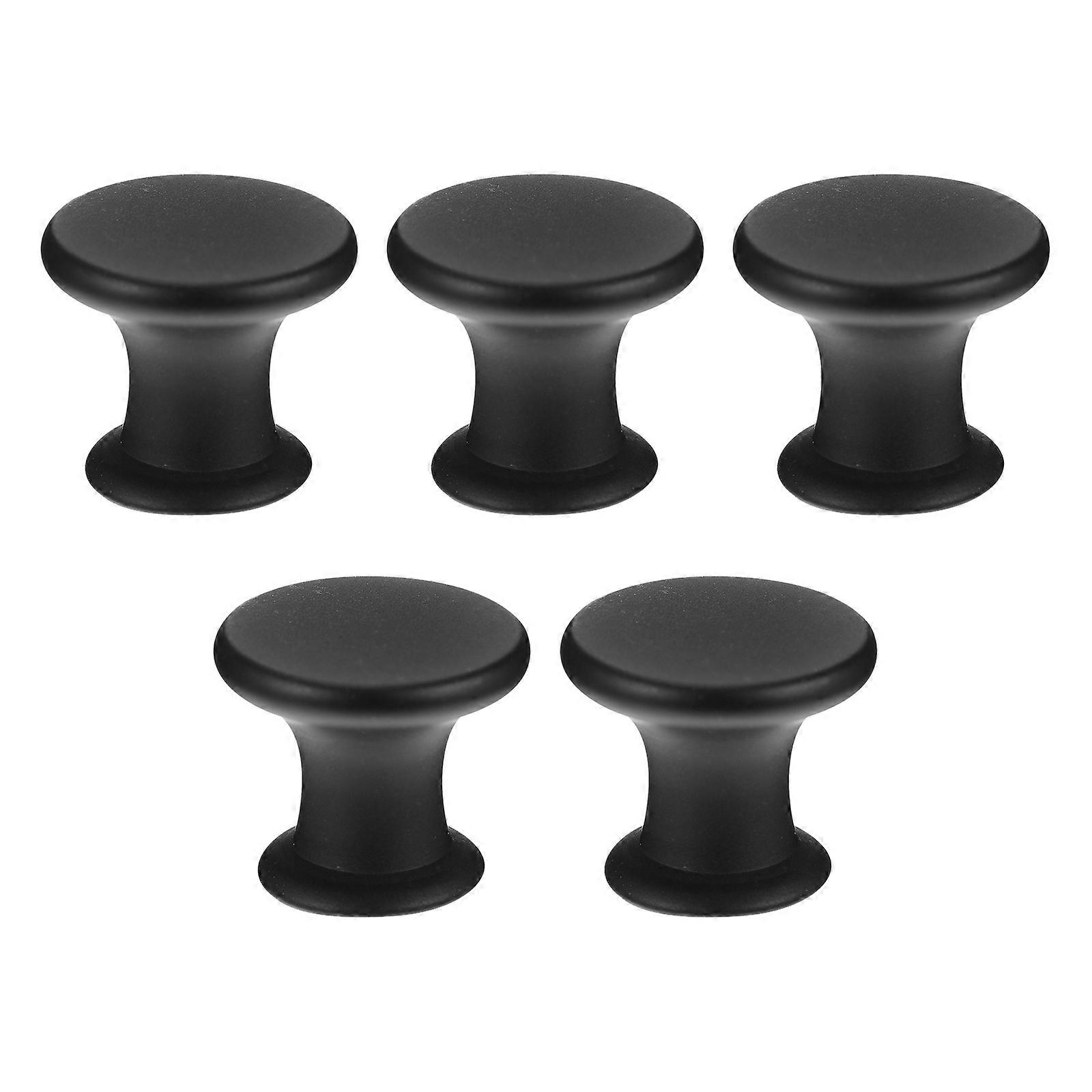 Aluminium Alloy Drawer Pull Handles for Home Use 5Pcs Black Cabinet Knobs