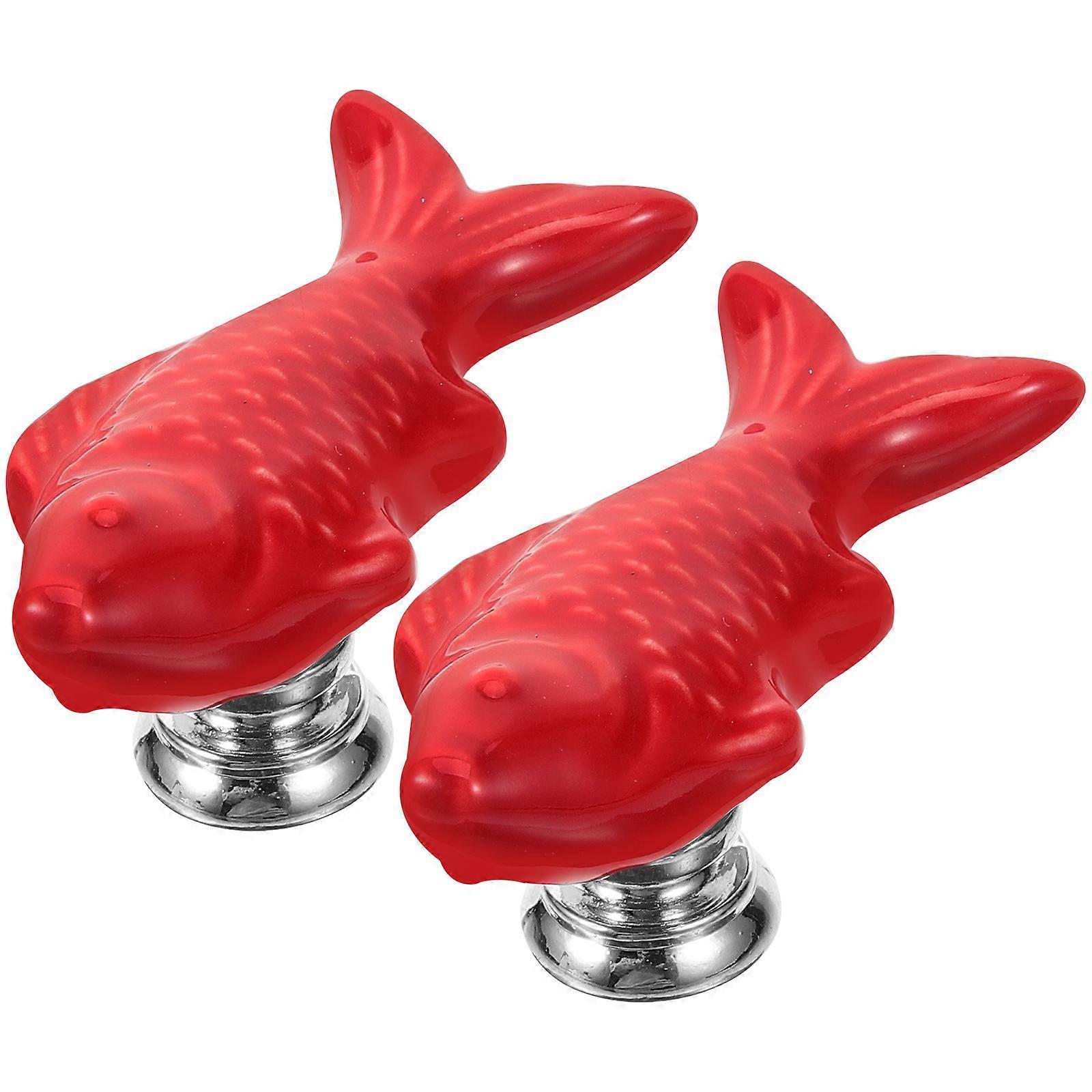 Toilet Button Press Shape for Toilet Flush 2Pcs Red Ceramic