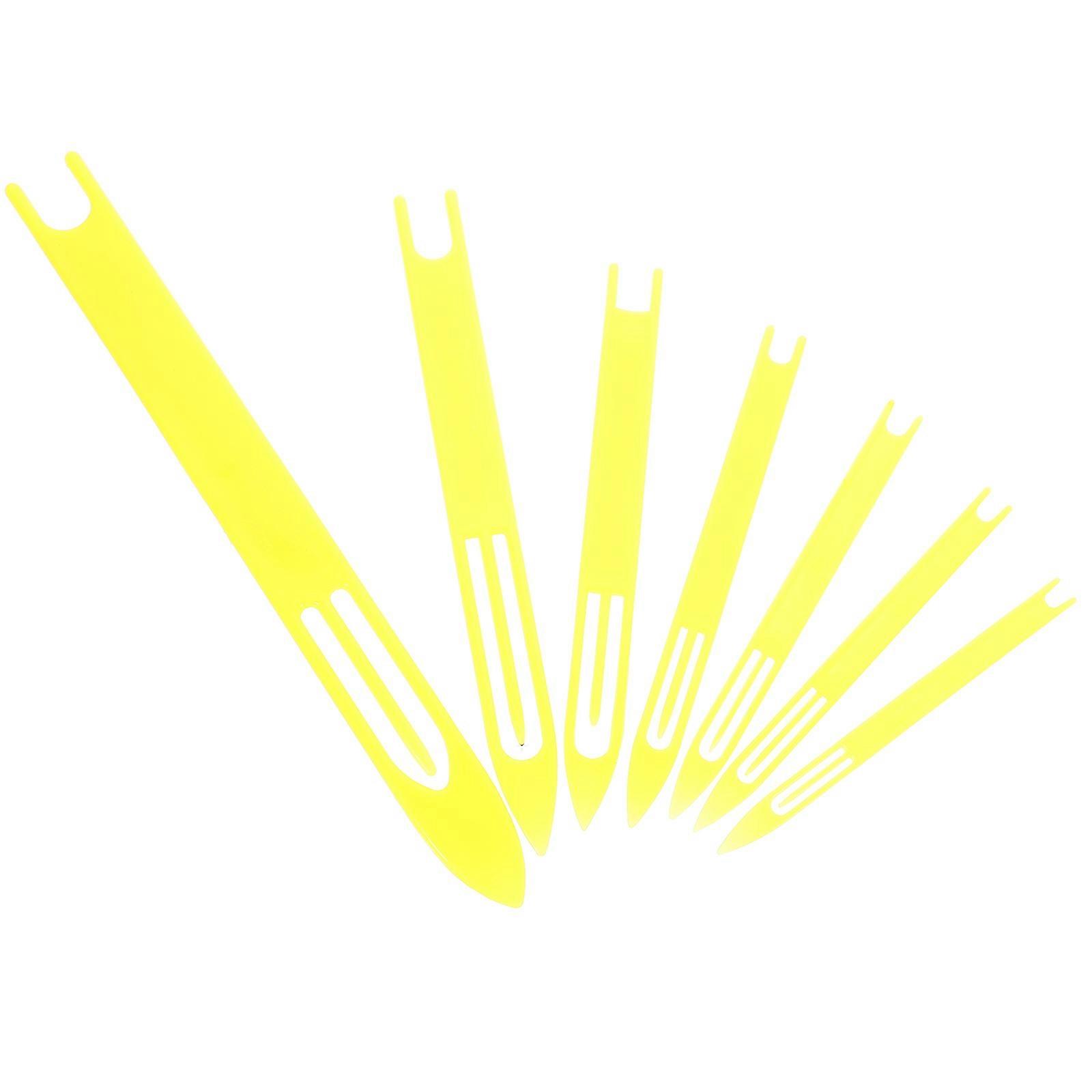 Fishing Netting Shuttles Yellow 7Pcs Plastic Multi-Use Repair Kit