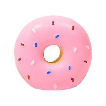 Latex kauwspeeltje in de vorm van een donut, piepend, voor puppy's. Duurzaam kauwspeeltje voor doorkomende tandjes. Interactief.
