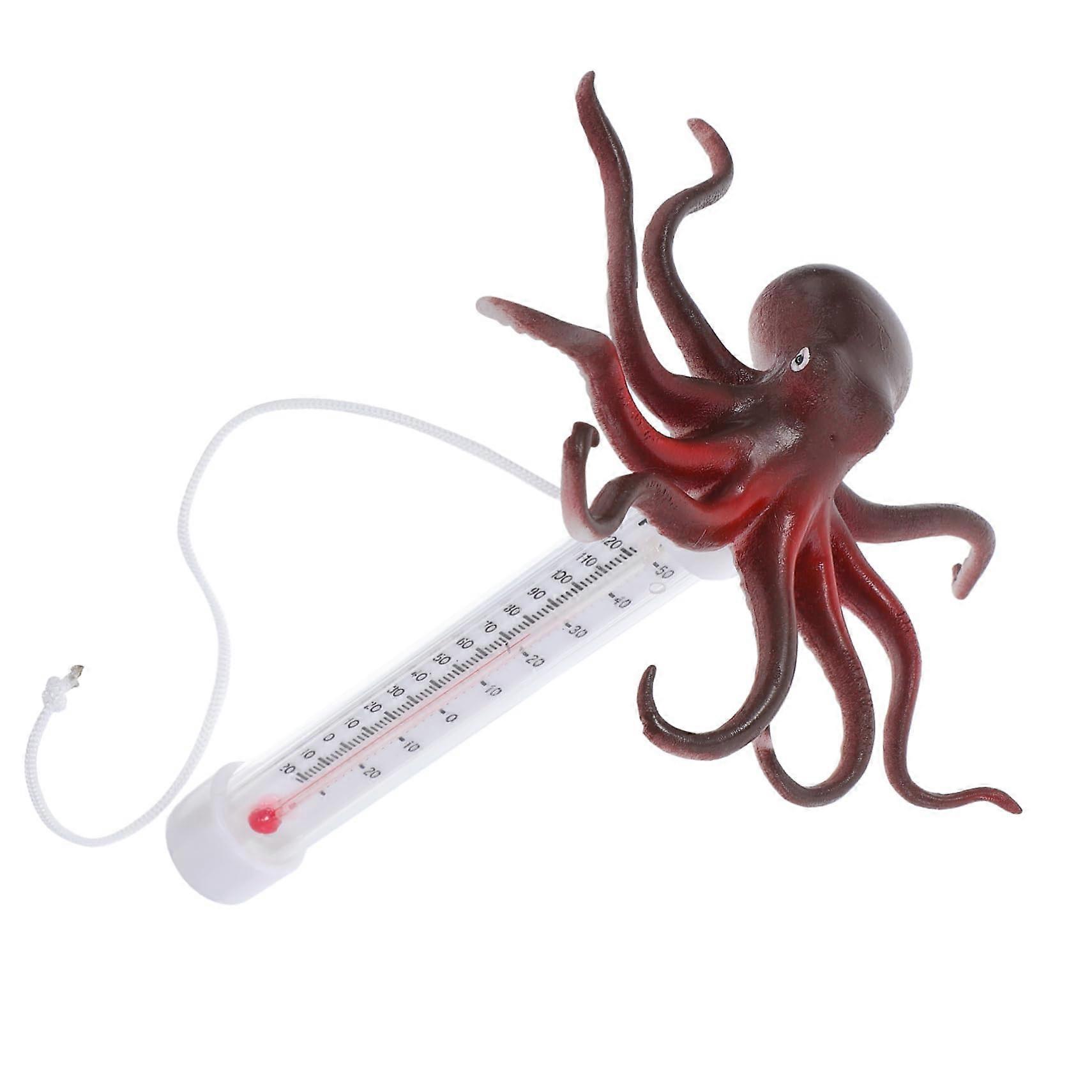 Floating Pool Thermometer with Precise Sensor and Fun Octopus Design for Pools Spas and Aquariums