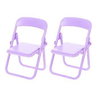 Cadeira em miniatura de plástico para decoração, conjunto com 2 peças, enfeite para mini casa.
